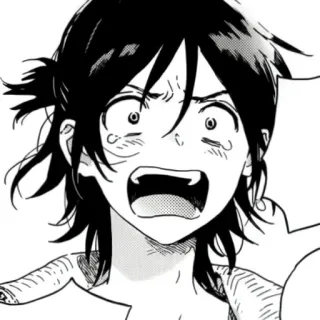 🌼 Anime, Manga, geschockt, wütend, Junge, Gesichtsausdruck telegram sticker