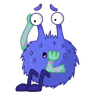 😰 怪物, 害怕, 流汗, 卡通, 角色 telegram sticker