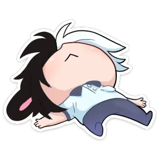 😐 치비, 애니메이션, 만화, 카와이, 귀여운, 만화, 캐릭터, 흰머리 telegram sticker