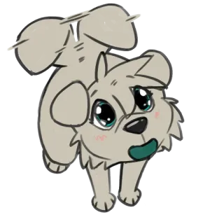 🥹 puppy, dog, cute, playful, cartoon, wagging, happy, animal whatsapp sticker