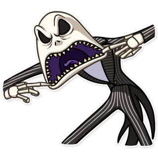 👿 Jack Skellington The Nightmare Before Christmas Джек Скеллингтон, Кошмар перед Рождеством, Мультфильм, Хэллоуин, Дэб telegram sticker