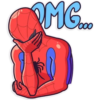 😑 Spider-Man OMG... Spider-Man, OMG, Marvel, Sticker, Comic, Ausdruck whatsapp sticker