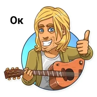 👍 Ок ok, gitara, kciuk w górę, akceptacja, pozytywny whatsapp sticker