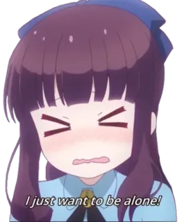 😥 I just want to be alone! Anime, Cartone animato, Solo, Isolamento, Solitario, Frustrato telegram sticker