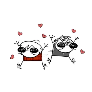 😐 мультфильм, любовь, сердце, персонаж, рисунок whatsapp sticker