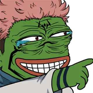 😹 pepe, frog, meme, pointing, crying, joyful telegram sticker
