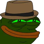 🤠 Pepe the Frog pepe, grenouille, mème, fedora, dessin animé, culture internet whatsapp sticker