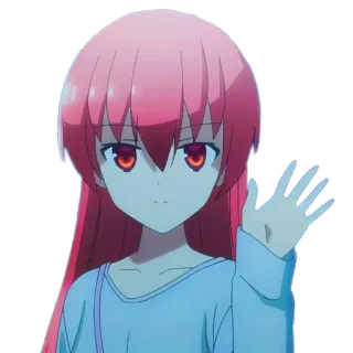 👋 Anime, Cô gái, Nhân vật, Tóc hồng telegram sticker