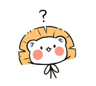 🥢 lion, animal, cartoon, question, cute whatsapp sticker