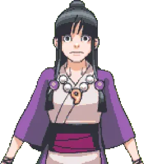 😐 Maya Fey Ace Attorney anime, video game, character, Maya Fey, Ace Attorney telegram sticker