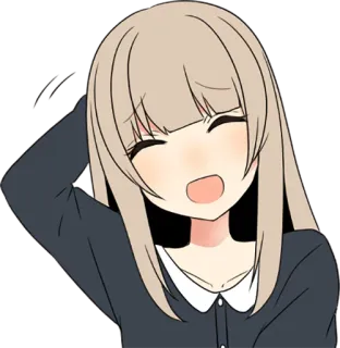 😅 Anime, Mädchen, Süß, Fröhlich, Lächelnd whatsapp sticker