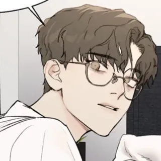 🧋 man, glasses, portrait, cartoon, drawing, male telegram sticker