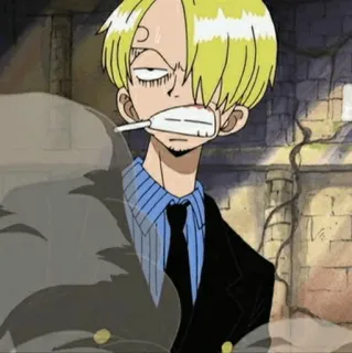 🎷 Sanji One Piece Anime, Charakter, Kochen, Blond, Zigarette whatsapp sticker