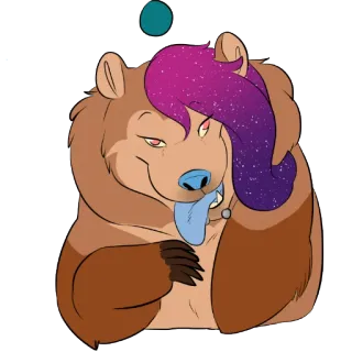 😚 urso, desenho animado, animal, peludo telegram sticker