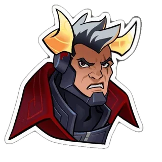 ๐ค Cartone animato, Personaggio, Videogioco, Demone, Corna, Serio, Faccia telegram sticker