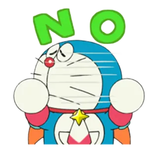 🙅 Doraemon NO ドラえもん, アニメ, 漫画, いや, 拒否, がっかり, ロボット猫 whatsapp sticker