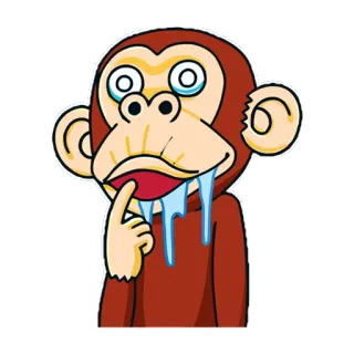 🤑 猴子, 卡通, 贴纸, 搞笑, 动物 telegram sticker