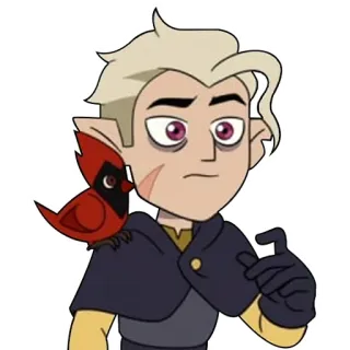 🤔 Hunter The Owl House dibujos animados, owl house, hunter, pájaro, cardenal, animado telegram sticker