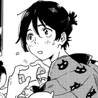 😥 Anime, Manga, Personaje, Japonés, Ilustración, Arte, Retrato telegram sticker