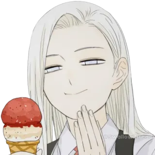 😏 @Swallowaracaa Anime, Helado, Personaje, Dibujo, Presumido, Dibujos animados telegram sticker
