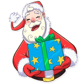 😌 Santa Claus papai noel, natal, presente, feriado, prenda, inverno, festivo whatsapp sticker
