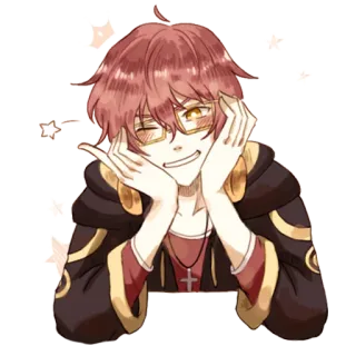 😁 707 Mystic Messenger anime, mystic messenger, 707, kawaii, saeyoung choi, fanart telegram sticker
