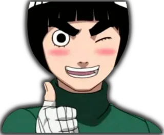 👍 Rock Lee Naruto anime, rock lee, thumbs up, character, smile telegram sticker