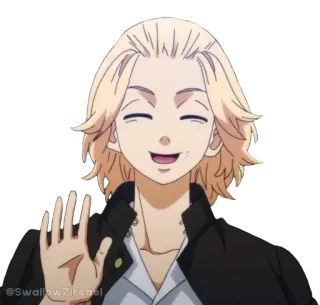 🙋‍♂️ Mikey Tokyo Revengers Anime, Karakter, Manga, Senang, Melambai telegram sticker