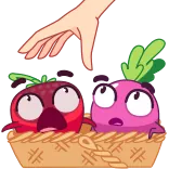 😱 beeren, korb, cartoon, süß, essen, lustig telegram sticker