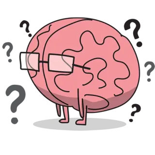 🤔 cerveau, dessin animé, lunettes, intelligence, intelligent whatsapp sticker