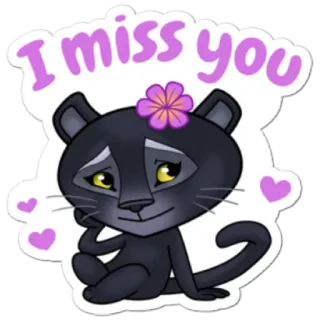 💢 I miss you lucu, macan kumbang, kangen, binatang, kartun telegram sticker