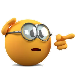 👉 อีโมจิ, คิด, แว่นตา, คำถาม, สับสน telegram sticker