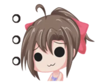 🐱 Anime, Kreskówka, Dziewczyna, Chibi, Słodkie, Naklejka telegram sticker