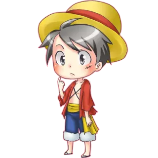 🤔 Luffy One Piece Anime, Mangá, One Piece, Luffy, Desenho animado, Chibi telegram sticker