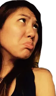 😔 mujer, persona, expresión facial, retrato telegram sticker