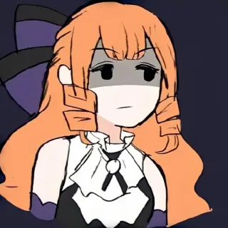 🦄 anime, cartoon, girl, orange hair, displeased, character telegram sticker
