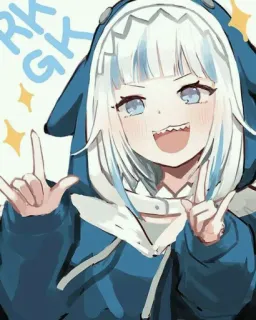 🦈 Gawr Gura Gura Anime, Hai, Süß, Gawr Gura, VTuber telegram sticker