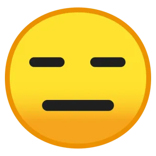 😑 emoji, face, expression, yellow, neutral, calm, emotion telegram sticker