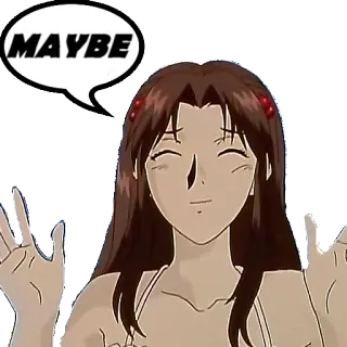 🤗 MAYBE woman, question, maybe, anime, doubt telegram sticker