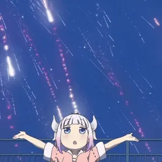 🎋 Kanna Kamui Miss Kobayashi's Dragon Maid Anime, Drache, Süß, Mädchen, Feuerwerk telegram sticker