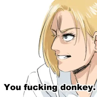 😤 You fucking donkey. ofensivo, anime, expressão, palavrões, xingamentos telegram sticker