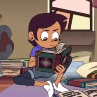 📖 Luz Noceda The Owl House cartoon, the owl house, luz noceda, magic, book, reading telegram sticker