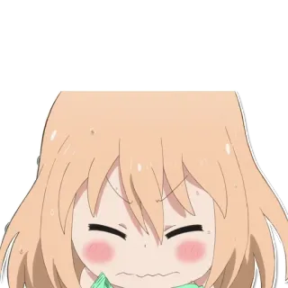 😔 anime girl, cute, irritated, embarrassed, blushing, manga telegram sticker
