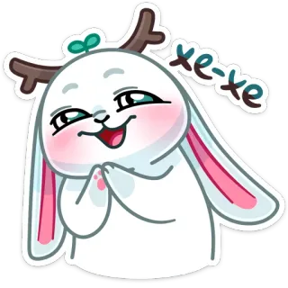 😈 хе-хе coelho, fofo, animal, desenho animado, feliz, kawaii telegram sticker