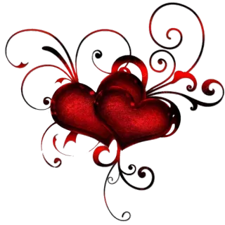 ❤ hearts, love, romance, valentine's day, red, black, ornaments telegram sticker