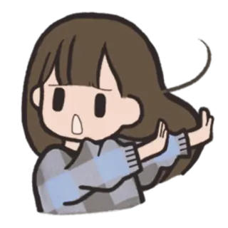 👉 dibujo animado, chica, dibujo, lindo, ilustración telegram sticker