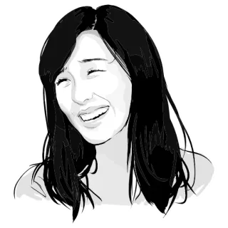 😂 여자, 인물, 일러스트, 얼굴, 웃음, 미소 telegram sticker