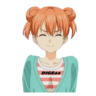 😺 DIGE44 anime, ragazza, cartone animato, capelli arancioni, doppi chignon telegram sticker