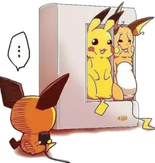💬 Pikachu โปเกมอน, อนิเมะ, การ์ตูน, น่ารัก, เกม telegram sticker