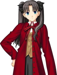 🙁 Rin Tohsaka Fate/stay night Anime, Dibujos animados, Personaje, Rin Tohsaka, Fate/stay night, Manga whatsapp sticker